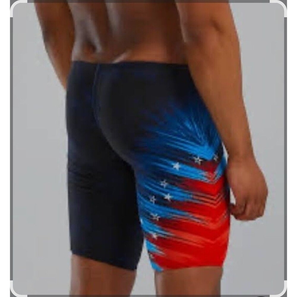 TYR Durafast Elite Men's Red/white/blue Valiance Swim Jammer SZ 30 New
